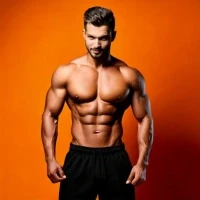 Homem com tipo físico muito musculoso e trincado